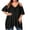 #184-Black, variant on Women's Plus Size Cold Shoulder Tops Solid Lace Ruffle V Neck T-Shirt Spaghetti Strap Blouse
