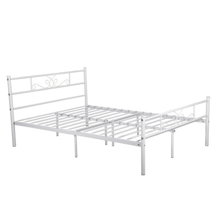 Teraves Platform Metal Bed Frame Foundation Headboard Furniture Bedroom Full