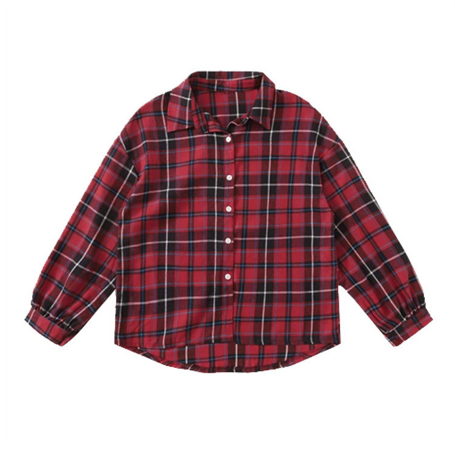 Red \u0026 Black Plaid Shirts - Womens Clothing