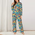thumbnail image 2 of Sikiie Colorful Fish 1 Women's Long-Sleeve Shirt and Full-Length Bottom Pajama Set (s-xxl)-Small, 2 of 7