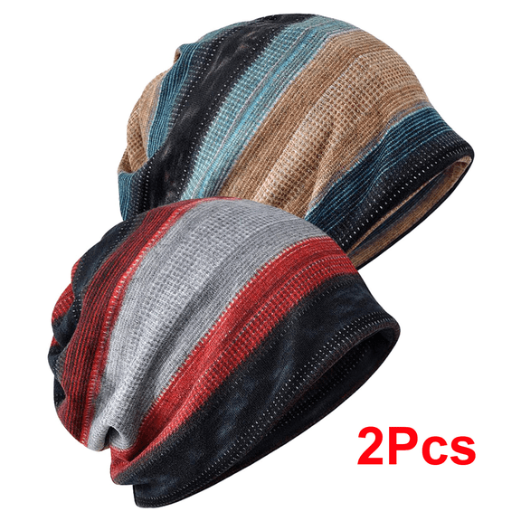 2 Pack Womens Chemo Headwear Hats Cotton Slouchy Beanie Cap Scarf Soft Lightweight Skull Cap Elastic