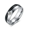 thumbnail image 1 of Stainless Steel Women Mens CZ Promise Ring for Wedding Band Engagement, 1 of 5
