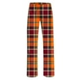 thumbnail image 4 of Lenpel Women's Pajama Pants Plaid Plus Size High Rise Elastic Waist Wide Leg Lounge Trousers Comfy Pj Bottoms, 4 of 4