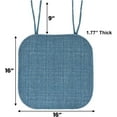 thumbnail image 5 of FUNING  Chair Cushion Memory Foam Pads with Ties Honeycomb Pattern Slip Non Skid Rubber Back Rounded Square 16" x 16" Seat Cover, 5 of 7
