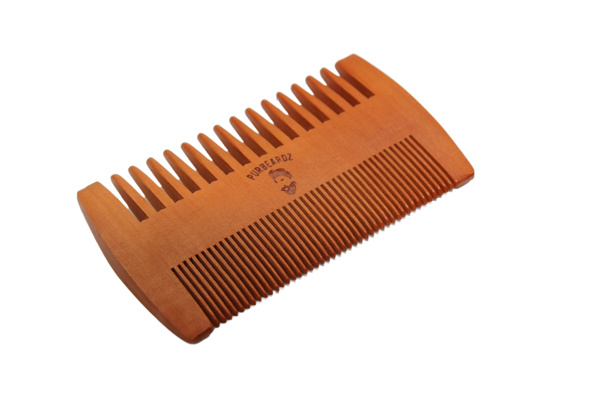 Wooden Beard Comb DualSided Fine & Coarse Tooth Compact Pocket
