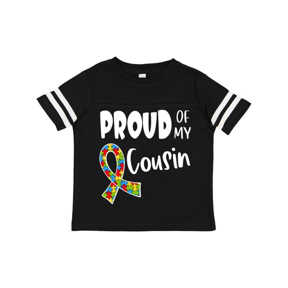 Inktastic Proud of My Cousin Autism Awareness Puzzle Piece Ribbon Boys or Girls Toddler T-Shirt