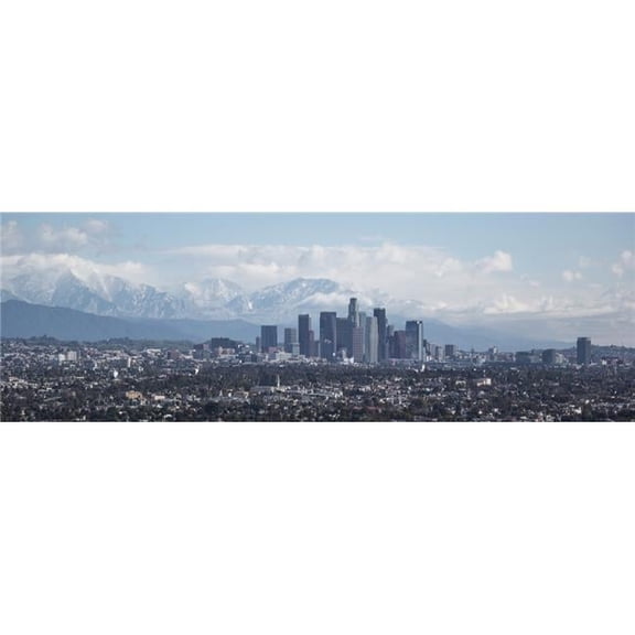 Panoramic Images PPI163689S Elevated View of Downtown Los Angeles Los Angeles California USA Poster Print, 27 x 9