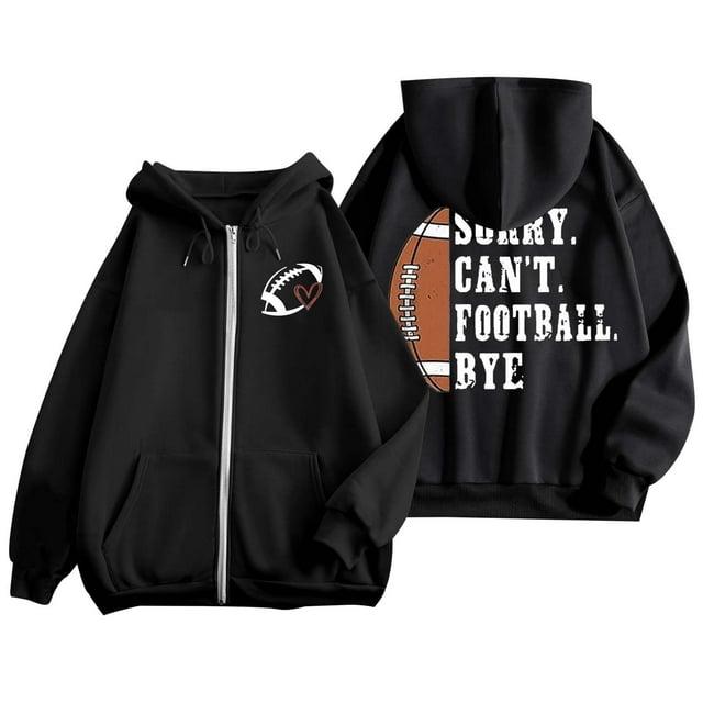 VBARHMQRT Chandail à Capuchon Léger à Fermeture Éclair pour Femmes, Mode Rugby Imprimé, Manches Longues, Poche, Cordon de Serrage, Décontracté, Sportif (2)