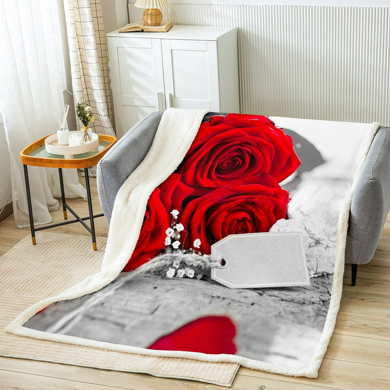 NEW 2- VS top Sherpa Blankets in Roses