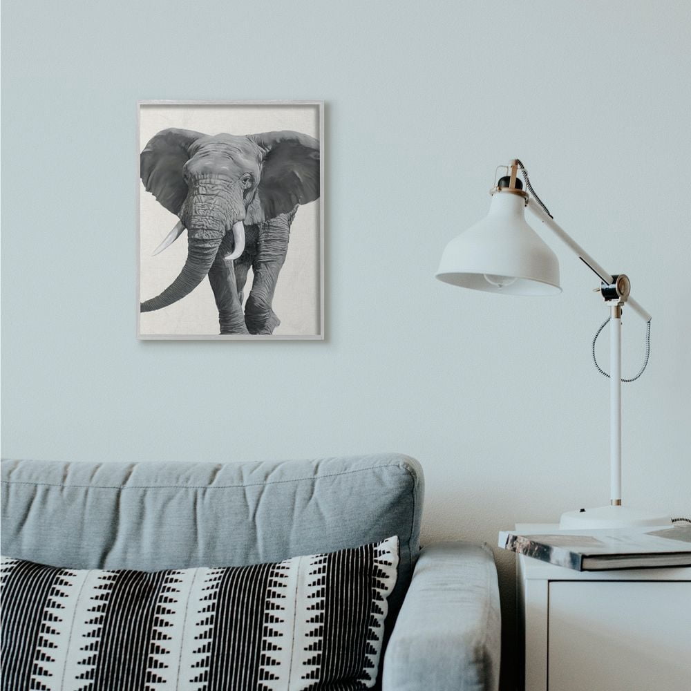 Stupell Industries Elephant Marching Animal Painting Framed Wall Art by Ziwei Li