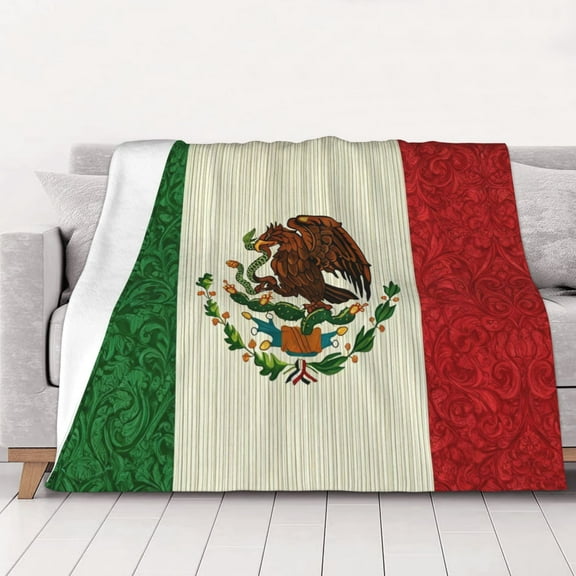 Throw Blanket Retro-Mexico-Sacred Flag Soft Cozy Fleece Flannel Blanket Home Decor for Couch Sofa Bed 40"x30"