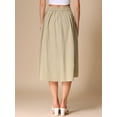 thumbnail image 3 of DARING DIVA Women's Button Decor Elastic Waist A-Line Skirts with Pockets XS Khaki, 3 of 6