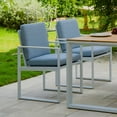 thumbnail image 2 of Patio Dining Chairs Set of 6 Outdoor Dining Chair with Armrests and Cushions Aluminum Chairs,White, 2 of 5