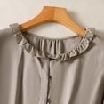 thumbnail image 6 of Warop Cotton Linen 3/4 Sleeve Top for Women Casual Retro Embroidery Turn-Down Collar Blouses, 6 of 9