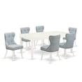 thumbnail image 2 of East West Furniture Dover 7-piece Wood Dining Room Table Set in Linen White, 2 of 6