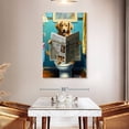 thumbnail image 3 of Elephant Stock Golden Retriever On A Toilet Wall Art - Vertical Canvas Wall Art - Bathroom Wall Decor - Humor Canvas - Blue And Orange Decor - 32" x 48", 3 of 8