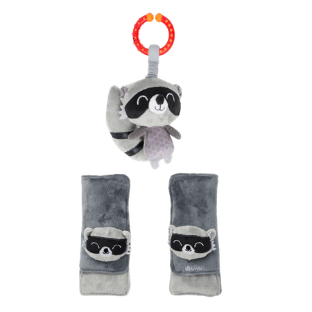 UPC: 0677726601585 | Diono Baby Harness Straps & Character Toy  2 Pack Shoulder Pads  Raccoon