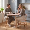 thumbnail image 2 of Best Choice Products 3-Piece Oval Dining Table Set, Modern Small Kitchen Dinette w/ 2 Chairs - Pink/Gold, 2 of 7