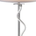 thumbnail image 3 of Benjara 30" Table Lamp- White Drum Fabric Shade- Modern Round Chrome Base, 3 of 7
