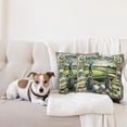 thumbnail image 4 of Ambesonne Golf Themed Throw Pillow Cover 2 Pack, Classicism Painting, 16", Fern Green Blue and Mustard, 4 of 7