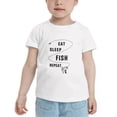 thumbnail image 2 of Eat Sleep Fish Repeat Fishing Cute Toddler Tshirts for Boys Girls (White, Youth S), 2 of 5