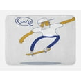 thumbnail image 1 of Indie Bath Mat, Cool Hipster Old Man on Skateboard with Beard Sunglasses Urban Character, Non-Slip Plush Mat Bathroom Kitchen Laundry Room Decor, 29.5 X 17.5 Inches, Pale Coffee Blue White, Ambesonne, 1 of 2