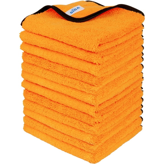 MR.Siga Professional Premium Microfiber Towels for Cars, Dual-Sided Car Washing and Detailing Towels, Gold,12 Pack