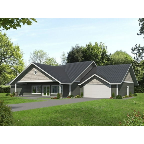 001-2278: Ranch 3 Bed, 2 Bath Luxury Home Plan, 2844 Sq Ft: Full Blueprints with License to Build by Home Plan Marketplace - Lesuto