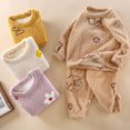 thumbnail image 4 of Taybagh Girls Outfits Size 6 Cute Plush Baby Clothes for Girls Warm Long Shirt Long Pants Casual Home Wear Purple 4-5 Years, 4 of 5