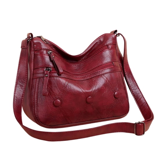 GASTROPOD High Quality Women Shoulder Bag Soft PU Leather Adjustable Shoulder Strap Travel Purse Medium Handbag Casual Lightweight Red