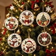 thumbnail image 6 of 6 Pcs Christmas Wooden Diamond Painting Ornament Kit,Round DIY Diamond Art Hanging Pendant Set with Pattern,Handmade Craft Supplies for Christmas Tree Decor,Holiday Family I, 6 of 6