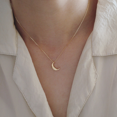 thumbnail image 2 of Collar de luna pequeña con placa de luz, plata 925, temperamento elegante, collar versátil, collar de ocio versátil, 2 of 5