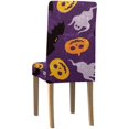 thumbnail image 2 of Funda elástica para silla ABPHQTO Murciélago de Halloween Fantasmas Calabaza Juego de 1, 2 of 4