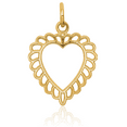 thumbnail image 3 of 10K Solid Yellow Gold Heart Necklace Love Pendant Charm, 3 of 8