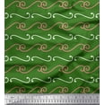 thumbnail image 1 of Soimoi Green Poly Georgette Fabric Swirl Abstract Print Sewing Fabric Yard 42 Inch Wide, 1 of 3