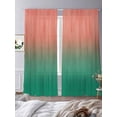 thumbnail image 3 of Red Green Ombre Sheer Curtains 84 Inch Length 2 Panels Set Window Treatments, Modern Art Gradient Orange Rod Pocket Semi Curtains for Living Room/Bedroom/Kitchen Décor, 104"W x 84"L, 3 of 7