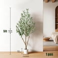 thumbnail image 4 of OLIVIVI Olive Trees Artificial Indoor, 5FT Tall Faux Olive Tree with White Tall Planter, Artificial Plants with Natural Wood Trunk and Lifelike Fruits for Home Office Decor, 4 of 10