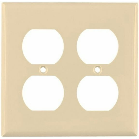 Cooper 5150V Ivory Unbreakable Two Gang Duplex Receptacle Wall Plate