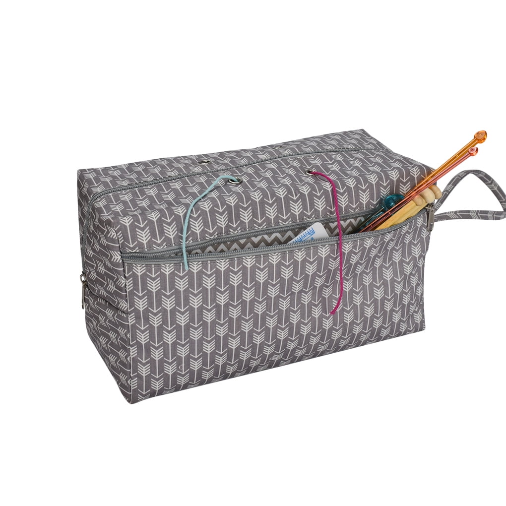 Crochet Thread Hooks Yarn Storage Bag Sewing Kit Holder Knitting Needles Tote Crocheting Organizer