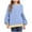Light Blue, variant on newwalpole Girls Cotton Long Sleeve Sweathirts Striped Color Block Tops for Size 11-12 Years