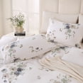 thumbnail image 4 of Floral Comforter 100% Cotton Comforter with Blush Blue Floral 3 Pieces Vintage Botanical Bedding Sets Soft and Lightweight Comforter Set for All Seasons, 4 of 6