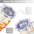 thumbnail image 5 of 40oz Pioneer Colorful Floral Stainless Steel Flip Straw Tumbler with Lid and Straw Spill Proof Travel Cup Double Wall Vacuum Insulated Coffee Mug with Handle White, 5 of 7