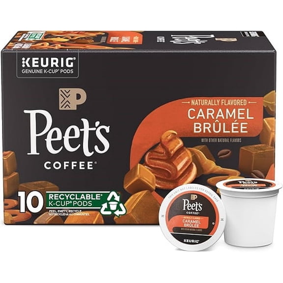 Peet's Coffee, Caramel Brulee Light Roast Coffee Pods - 10ct Carton