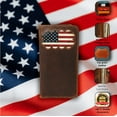 thumbnail image 4 of Full Grain Leather US Flag Wallet for Men | Patriot American Long Wallet Rodeo Mens Leather | Western Checkbook Billfold by Jajmo Legacy, 4 of 4