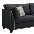 thumbnail image 4 of Acme Laurissa Sectional Sofa & Ottoman (2 Pillows), Dark Blue Linen (1Set/2Ctn), 4 of 10