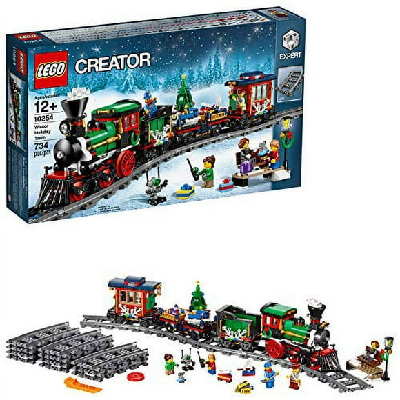 LEGO Creator Expert Winter Holiday Train 10254 Christmas Train Set with Full Circle Train Track, Locomotive, and Spinning Christmas Tree Toy (734 Pieces)