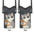 thumbnail image 7 of ZIATUBLES Cellphone Crossbody Case Bag Water Resistant Neoprene Phone Pouch Portable Stylish Sleeve Case with Adjustable Strap Phone Bag , Hook and Loop Fastener, 4 X 8 Inch, Math Cat, 7 of 7