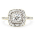 thumbnail image 2 of 0.90 Carat (Cttw) Centre 5MM Round Cut Lab Created Moissanite Diamond Halo Engagement Eternity Ring for Women In 10K Solid Yellow Gold (G-H Color, VVS1 Clarity)-4, 2 of 7