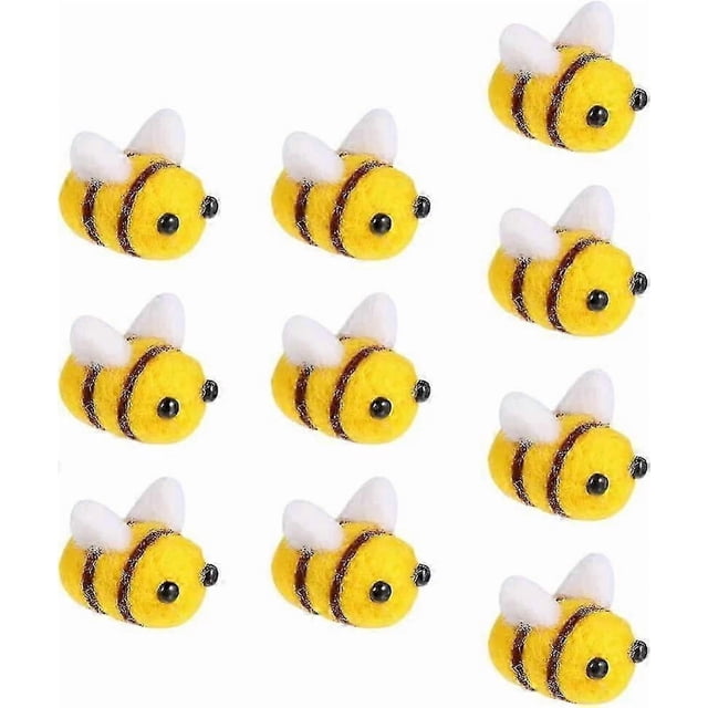 20 Felt Bee Mini Crafts Bee Craft Balls Bee Pom Poms Diy Craft Decorations