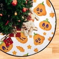 thumbnail image 5 of Coolnut Thanksgiving Pumpkin Christmas Tree Mat Round Christmas Tree Stand Mat Decoration for Holiday Party Home Christmas Day Ornaments Floor Door, 28.3", 5 of 6